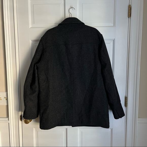 J Crew Wool University Coat Jacket Steel Grey Oversized Thinsulate Size Large - Picture 6 of 9